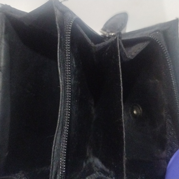 TERN Black Leather Canvas Zipper Bi-fold Coin Purse 4x3-in - Women's Accessories - Picture 8 of 10